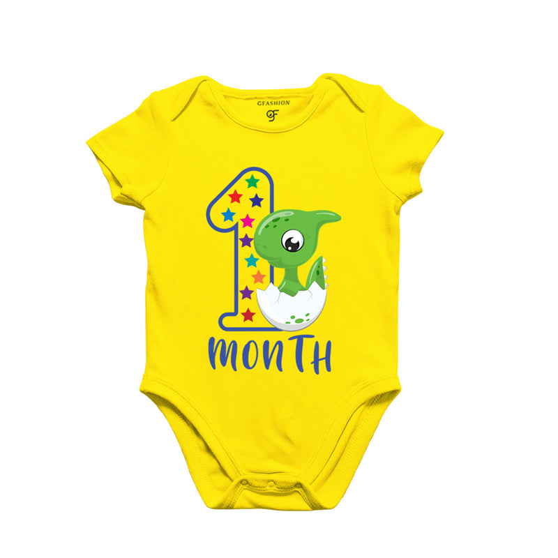 One Month Baby Bodysuit-Rompers in Yellow Color avilable @ gfashion.jpg