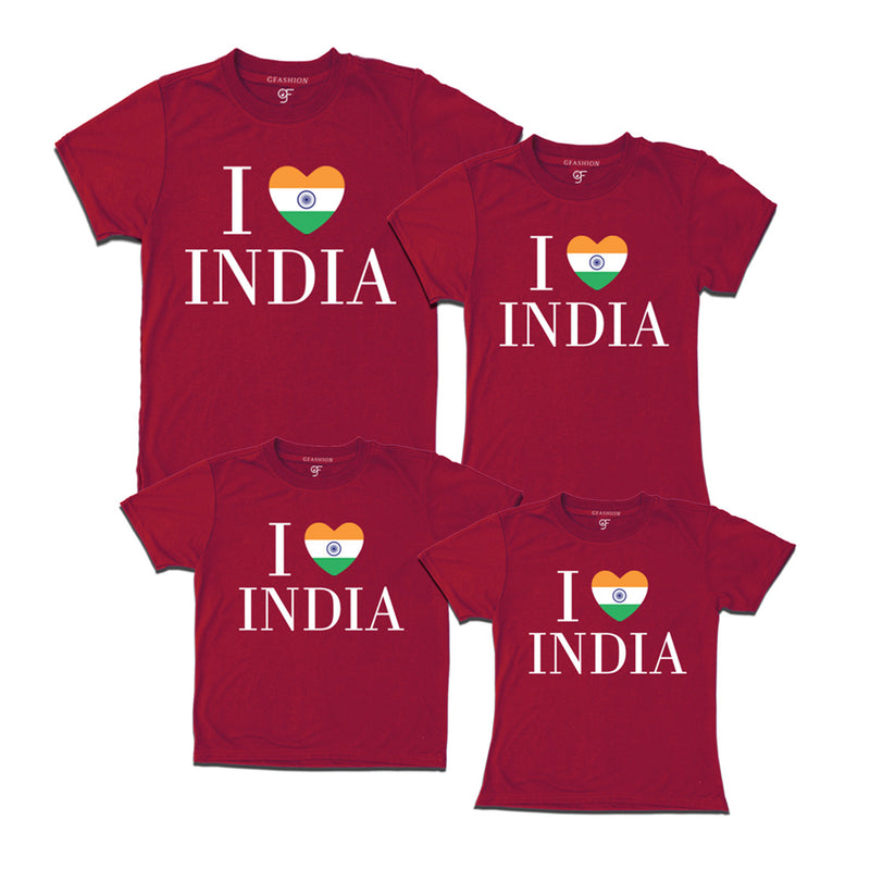 I love India Family T-shirts in Maroon Color available @ gfashion.jpg