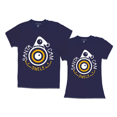 santa smile cam matching couples t-shirt