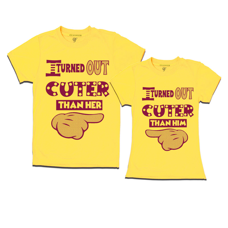 cuter than him-her funny sibling t shirts