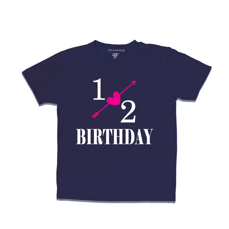 1/2 birthday t-shirts-navy