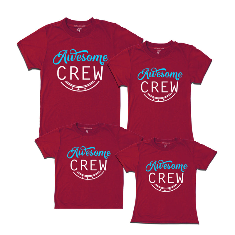 Awesome Crew-Family T-shirts-set of 4