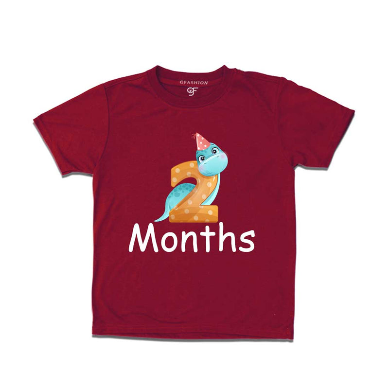 Two Month Baby T-shirt in Maroon Color avilable @ gfashion.jpg