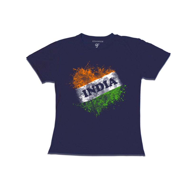 India Tiranga Girl T-shirt in Navy color available @ gfashion.jpg