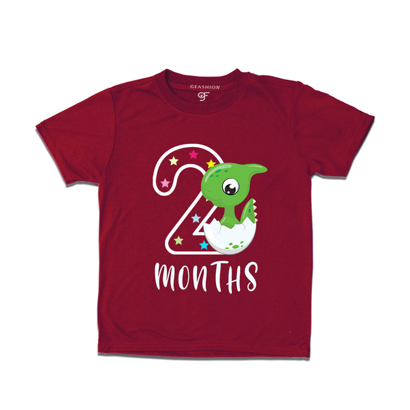 Two Month Baby T-shirt in Maroon Color avilable @ gfashion.jpg