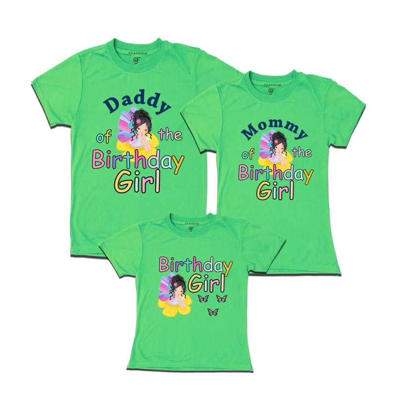 Butterfly theme birthday girl t shirts for family