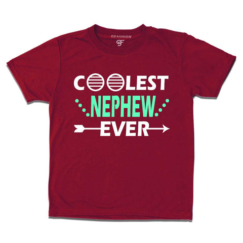 coolest nephew ever t shirts-maroon-gfashion