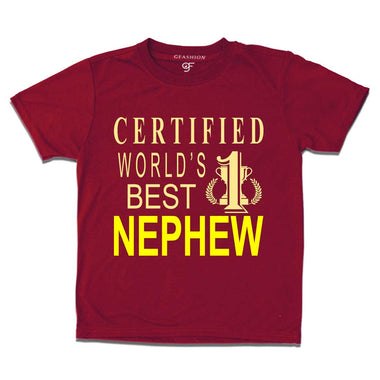Certified World's Best  Nephew t-shirts-maroon-gfashion