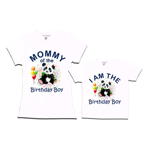 Panda Theme Birthday T-shirts for Mom and Son