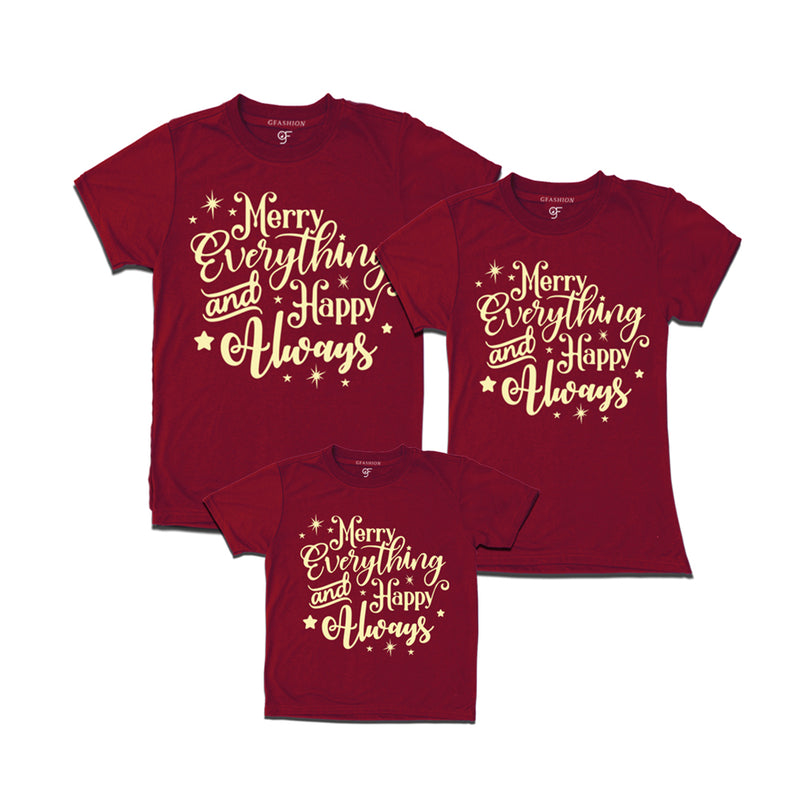 matching family t-shirt for merry everything and happy always for dad mom and son