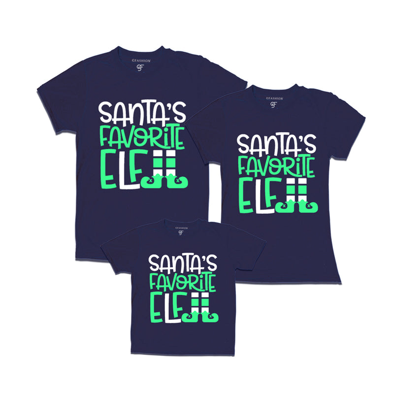 santa's favorite elf matching family tshirt for daddy mummy and boy
