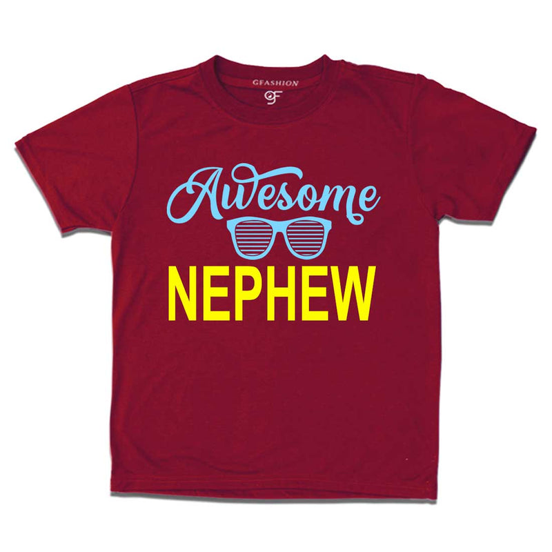 Awesome Nephew T-shirts-maroon-gfashion