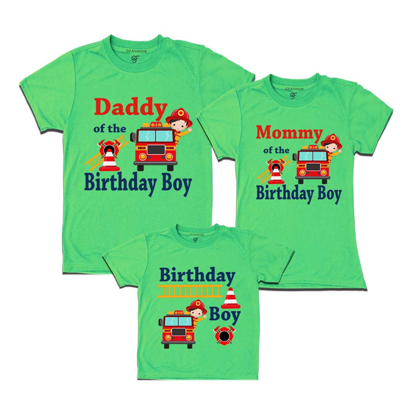 Firefighter Theme Birthday T-shirts For Boy with Family