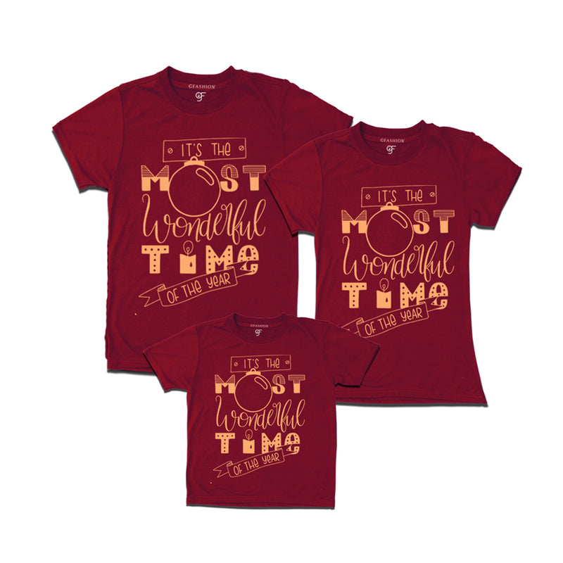 its the most wonderful time of the year to have matching family t-shirt for dad mom and boy
