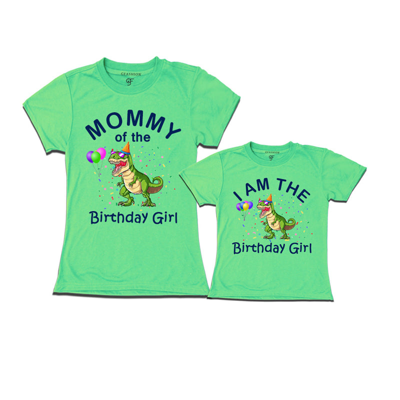 Dinosaur Theme Birthday T-shirts for Mom and Daughter