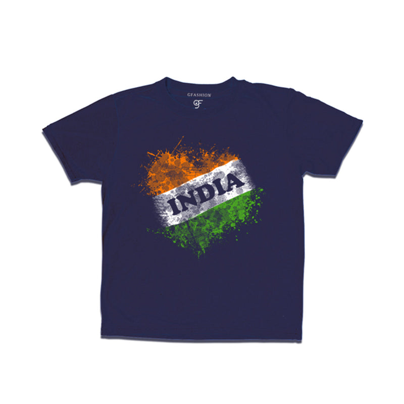 India Tiranga Boy T-shirt in Navy color available @ gfashion.jpg