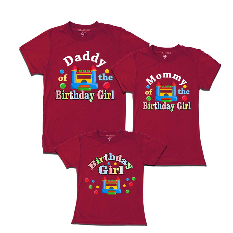 Bounce House Theme Birthday Girl T-shirts For Family