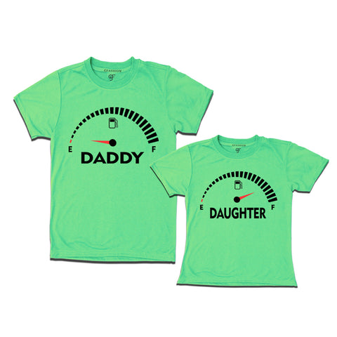 SpeedoMeter Matching T-shirts for Dad and Daughter in Pista Green Color available @ gfashion.jpg