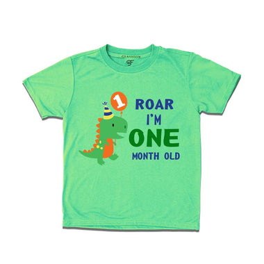 Roar I am One Month Old Baby T-shirt in Pista Green Color avilable @ gfashion.jpg