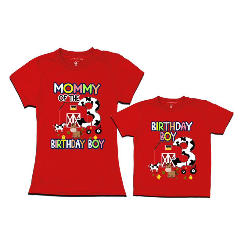Farm House Theme Birthday T-shirts for Mom  and Son in Red Color available @ gfashion.jpg (2)