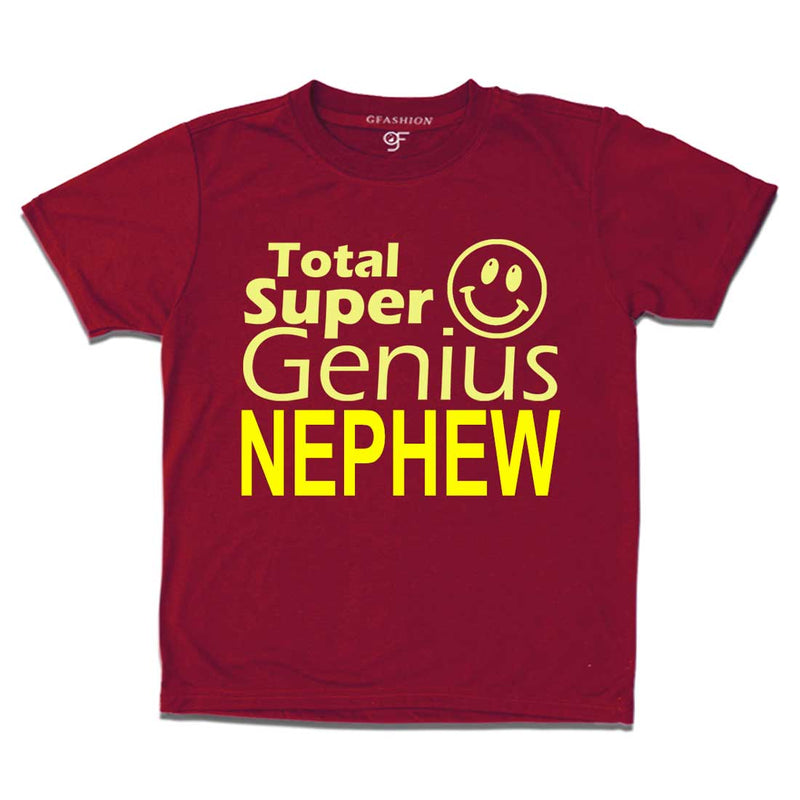Super genius Nephew T-shirts-maroon-gfashion