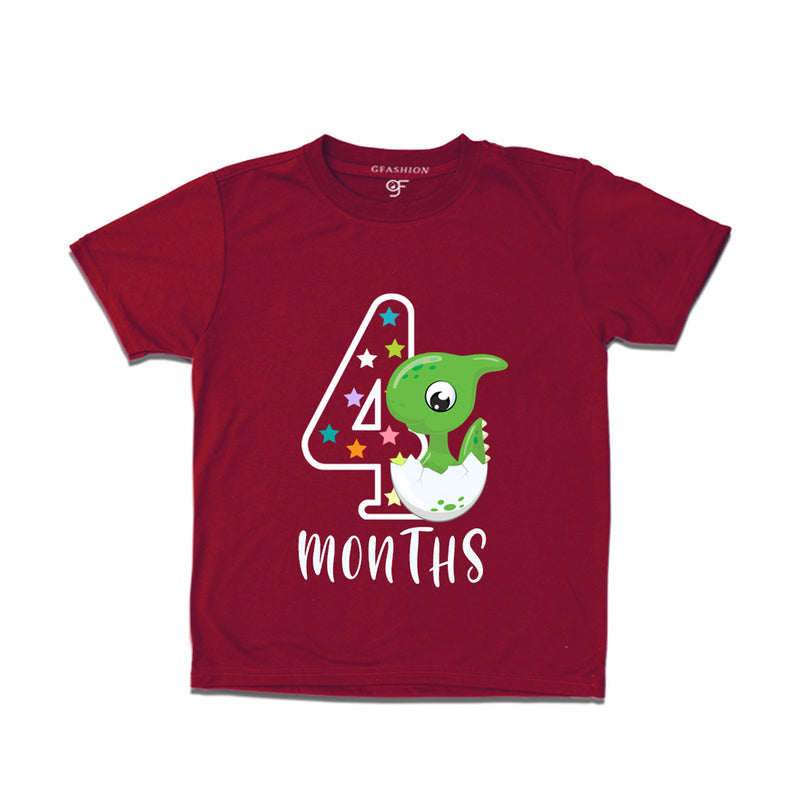Four Month Baby T-shirt in Maroon Color avilable @ gfashion.jpg
