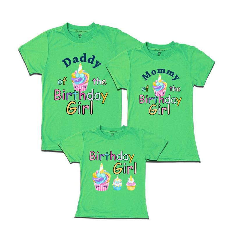 Unicorn Cake Theme Birthday Girl T-shirts for Family