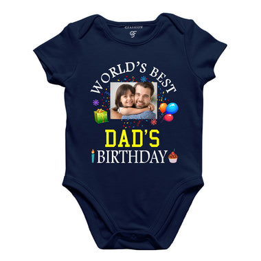 World's Best Dad's Birthday Photo Bodysuit-Rompers in Navy Color available @ gfashion.jpg