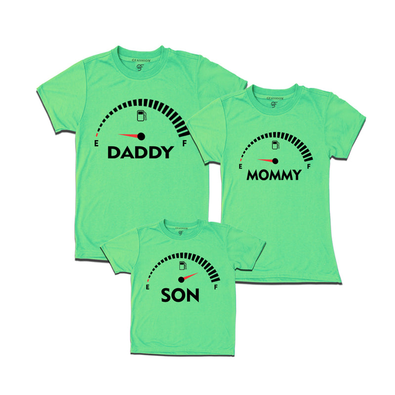 SpeedoMeter Matching T-shirts for Dad Mom and Son in Pista Green Color available @ gfashion.jpg