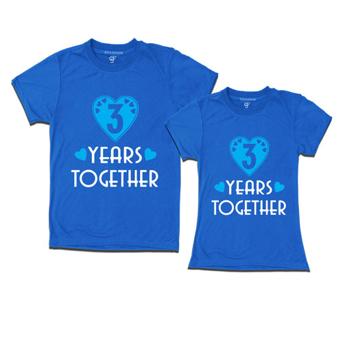 3 years together anniversary t shirts- 3rd year anniversary -blue