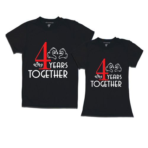 4 years together-4th anniversary t shirts-black