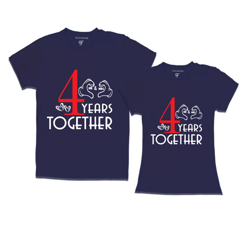 4 years together-4th anniversary t shirts-navy