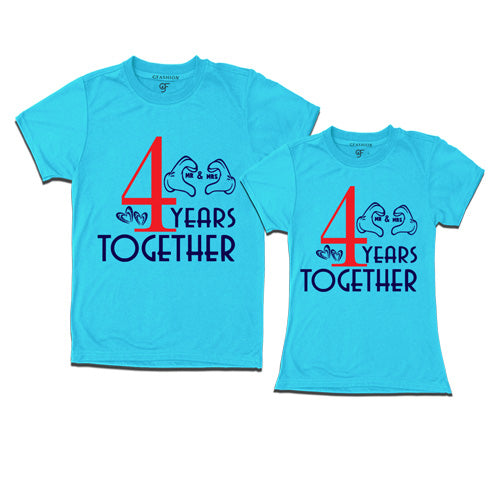 4 years together-4th anniversary t shirts-skyblue
