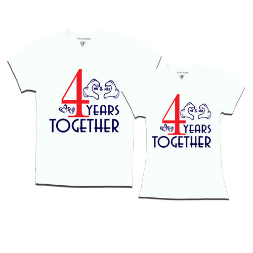 4 years together-4th anniversary t shirts-white