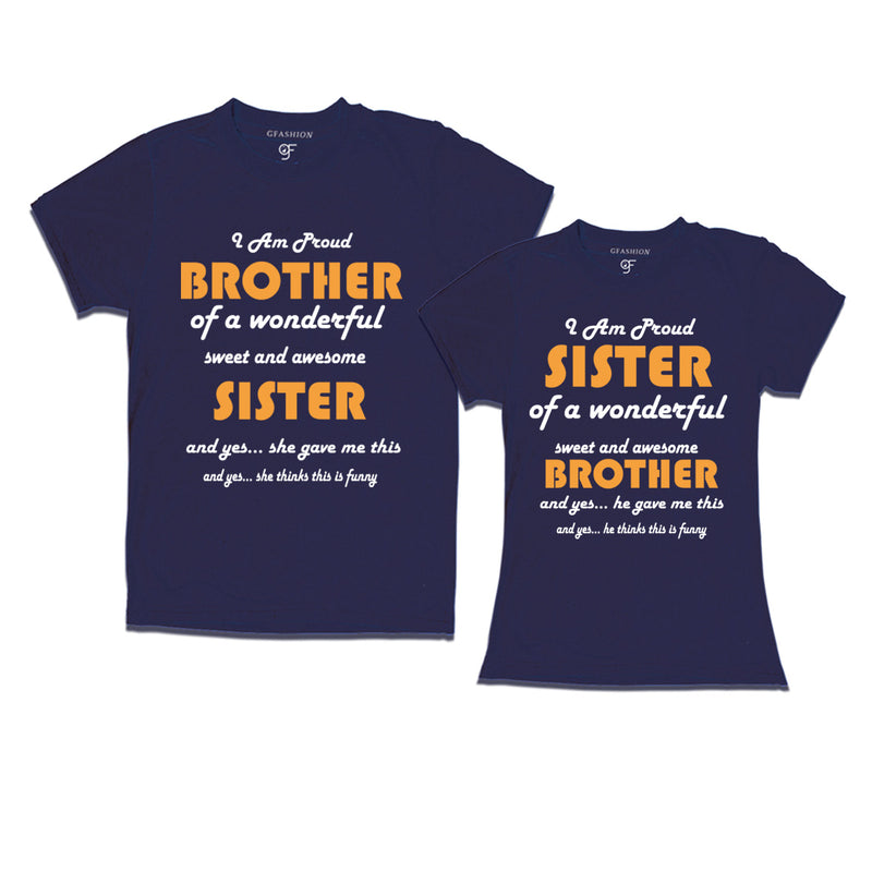 Matching T-shirt for proud brother & proud sister