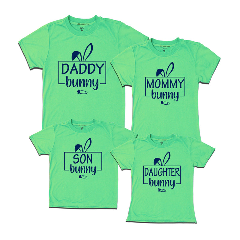 Daddy Mommy Son daughter bunny easter t shirts
