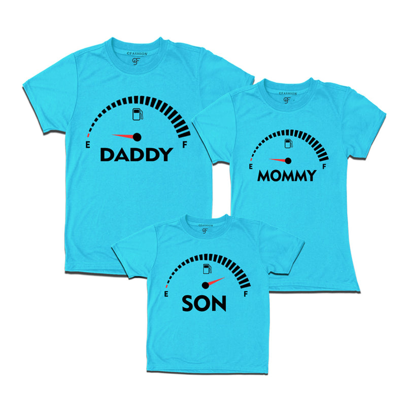 SpeedoMeter Matching T-shirts for Dad Mom and Son in Sky Blue Color available @ gfashion.jpg