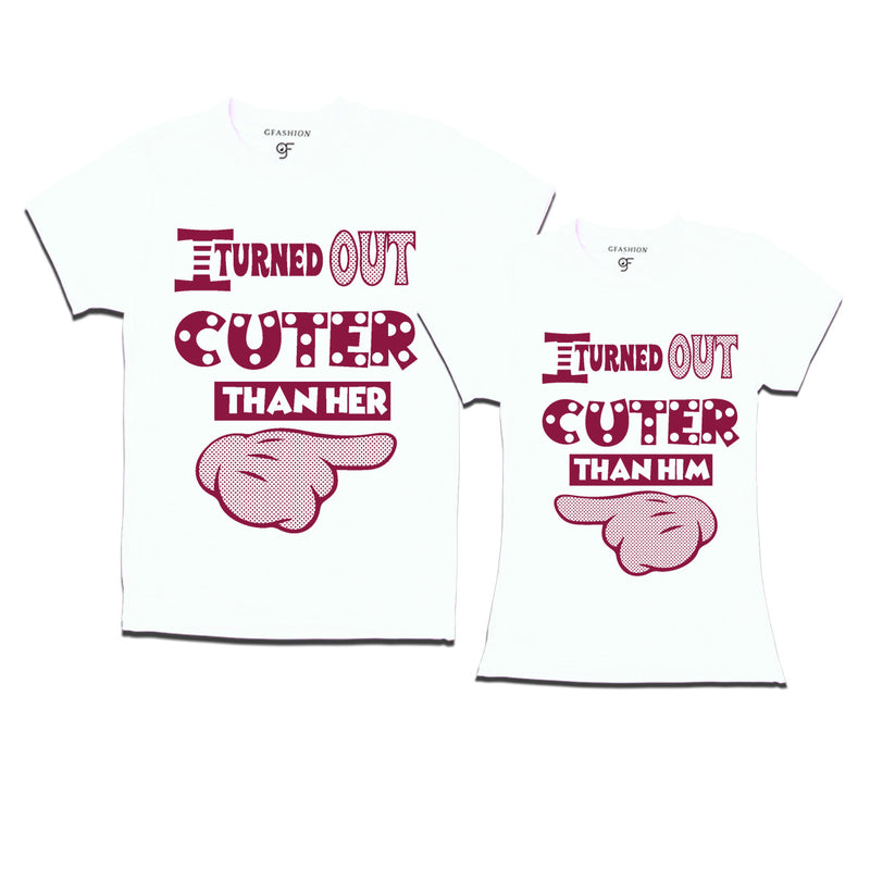 cuter than him-her funny sibling t shirts