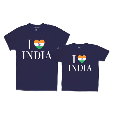 I love India Dad and son T-shirts in Navy Color available @ gfashion.jpg