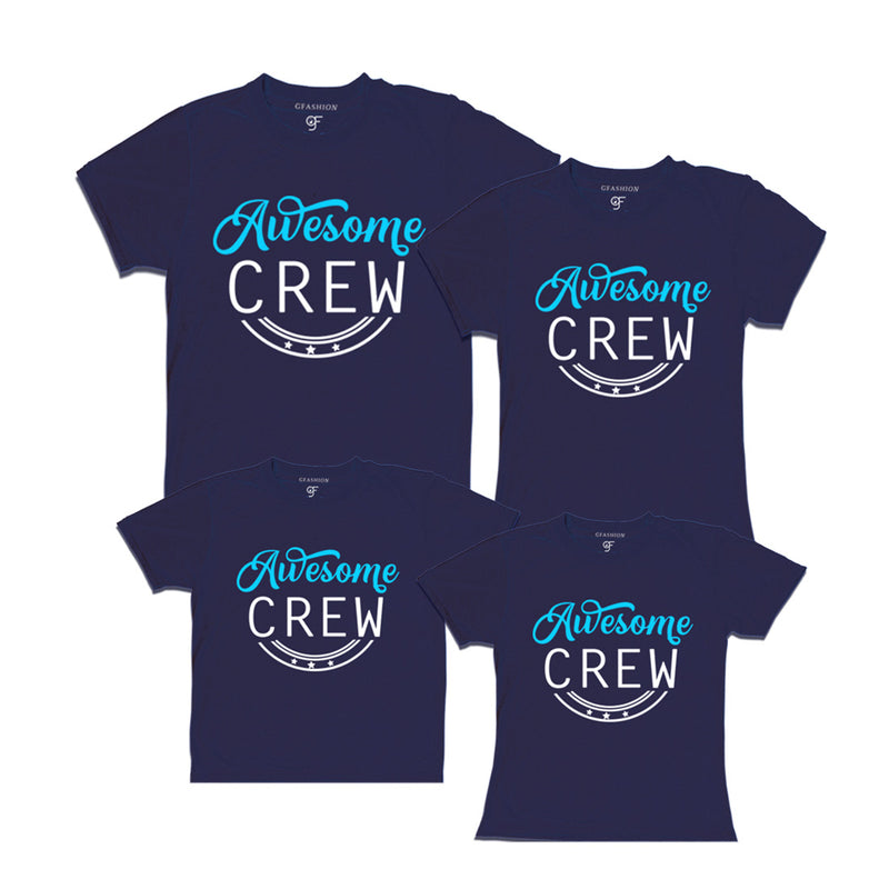 Awesome Crew-Family T-shirts-set of 4