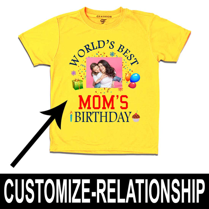 World's Best Mom's Birthday Photo T-shirt in Yellow Color available @ gfashion.jpg