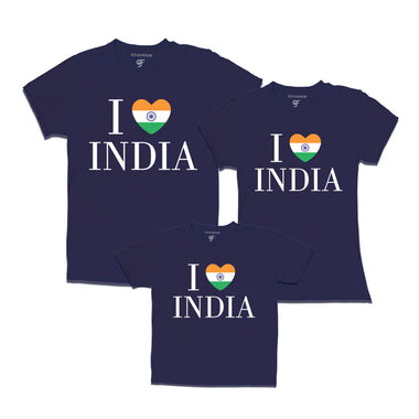 I love India Dad Mom and  Son T-shirts in Navy Color available @ gfashion.jpg