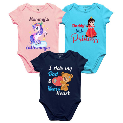 Daddy's little princess baby girl rompers combo 3