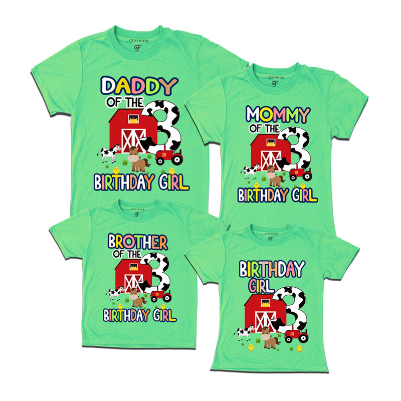 Birthday T-shirts for Girl with Family-Farm House Theme in Pista Green Color available @ gfashion.jpg
