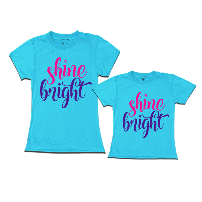 matching tshirt for Mom and Son t shirts of shine bright