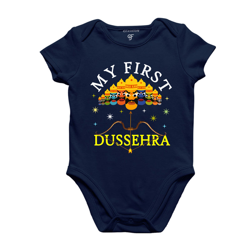 My First Dussehra Body suit-Rompers in Navy Color available @ gfashion.jpg