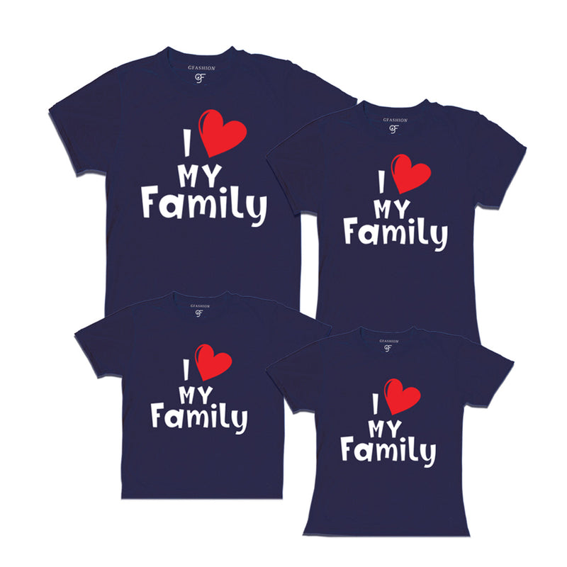 i love family-family t-shirts set of 3 4 5