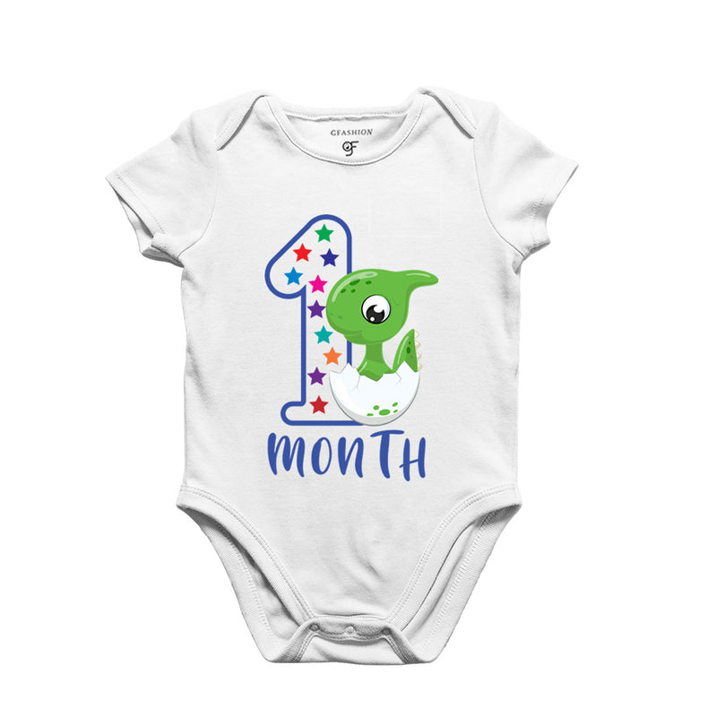 One Month Baby Bodysuit-Rompers in White Color avilable @ gfashion.jpg