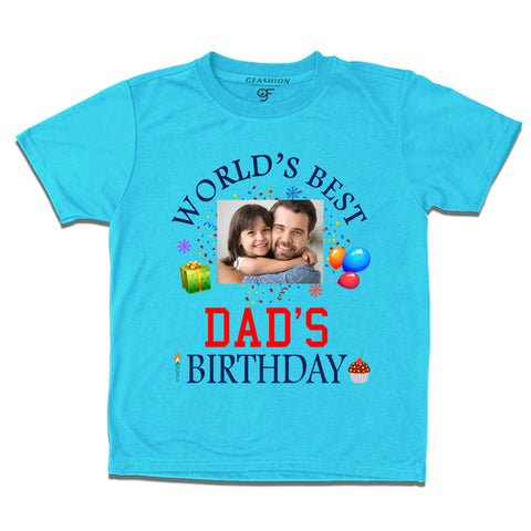 World's Best Dad's Birthday Photo T-shirt in Sky Blue Color available @ gfashion.jpg