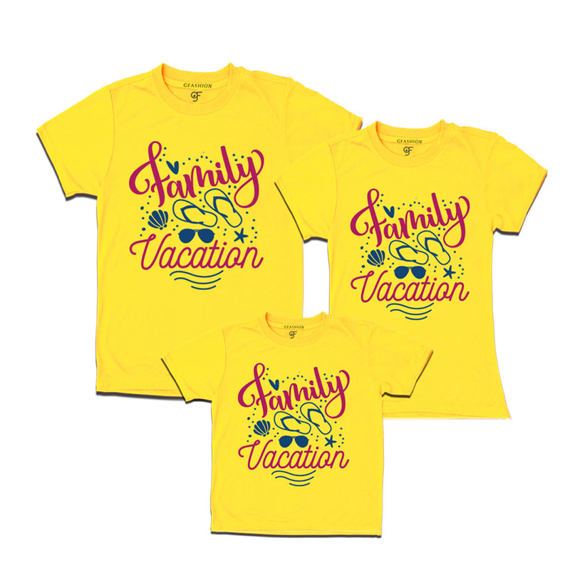 Family Vacation  T-shirts for Dad, Mom and Son in Yellow Color available @ gfashion.jpg